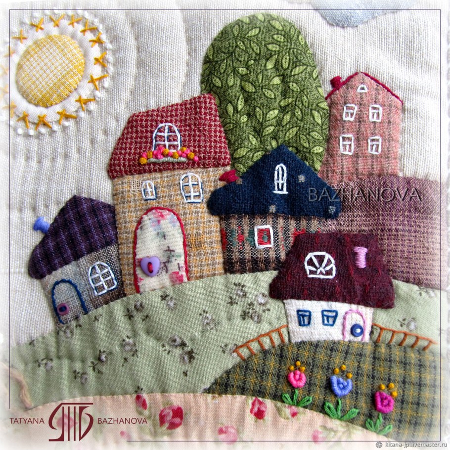 Лоскутная техника Боро домики