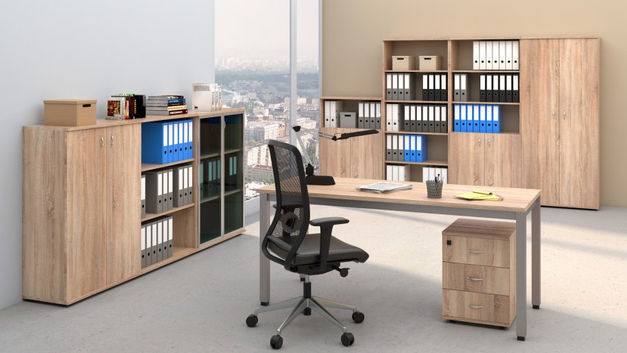 Шкаф офисный со стеклом (2000х800х400), масса, вес