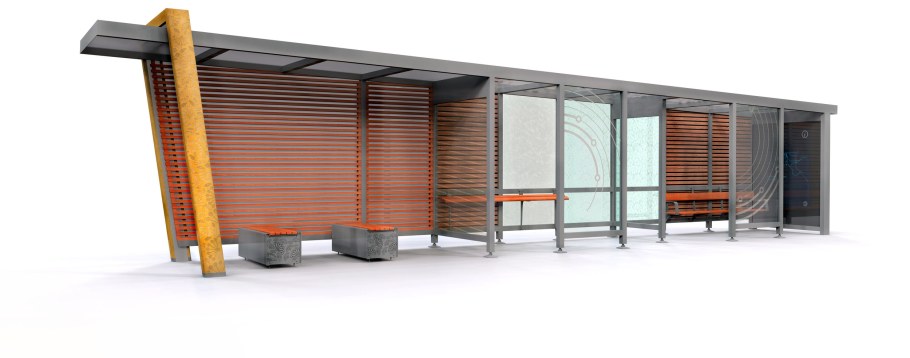 Остановочный павильон из дерева