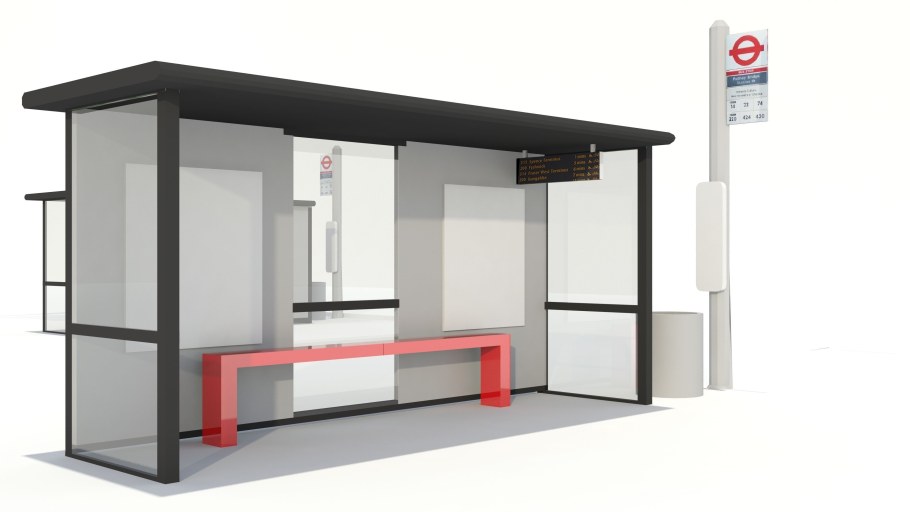 Остановочный павильон 3d