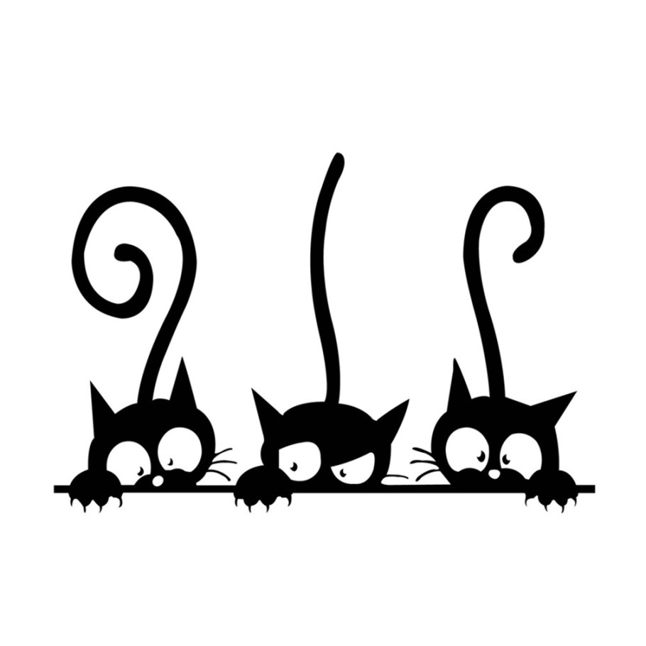 Трафарет кошки на стену