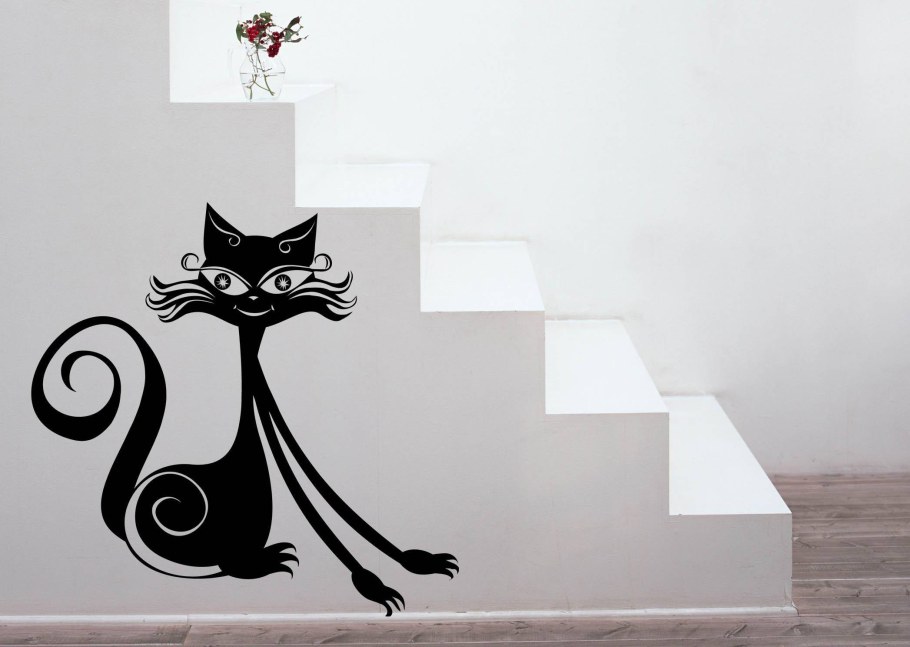 Наклейка на стену кот