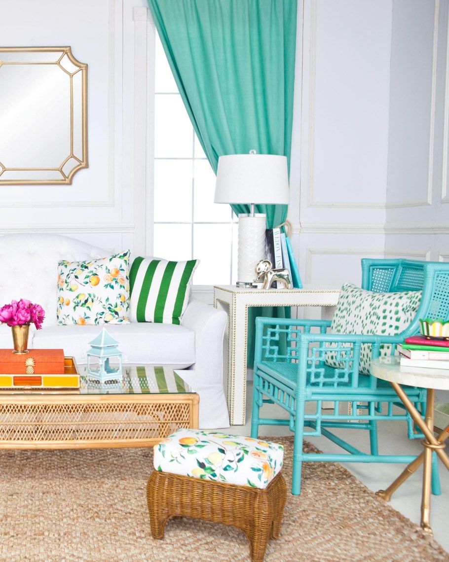 Оранжевый с бирюзовым в интерьере