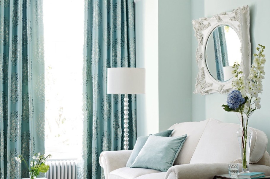 Шторы к бирюзовым стенам