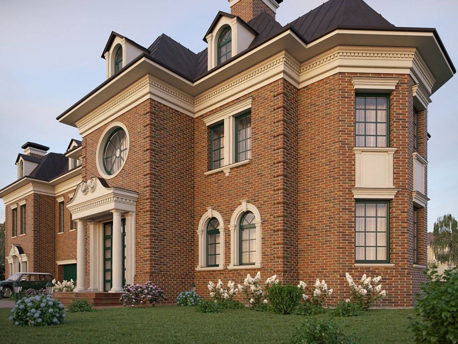 Фасады домов из кирпича