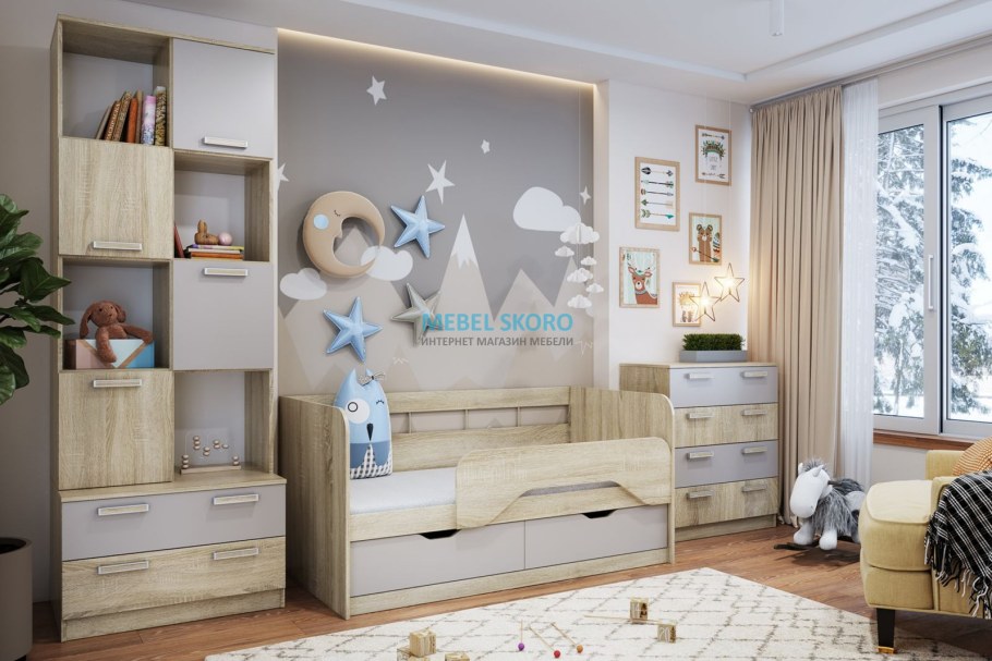 Детская мебель серая
