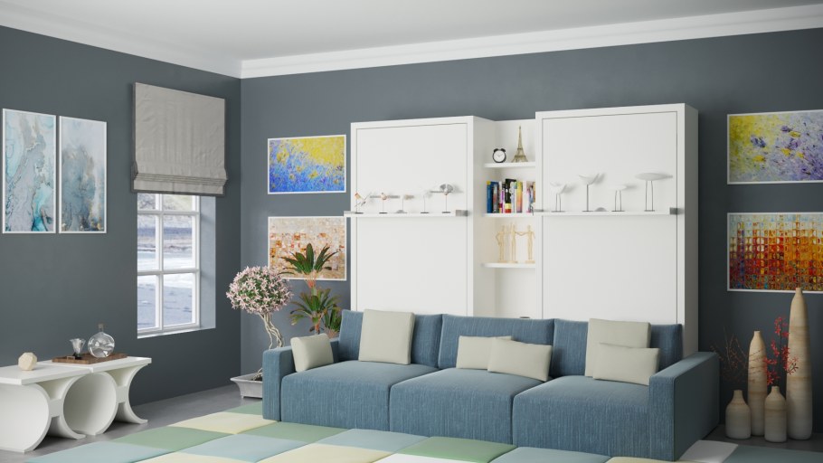 Модульная детская Модекс-2 (дуб золотой/белый/голубой)