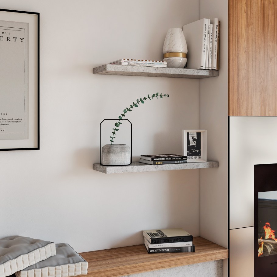 Полка настенная прямая Spaceo, 80х3.8х23