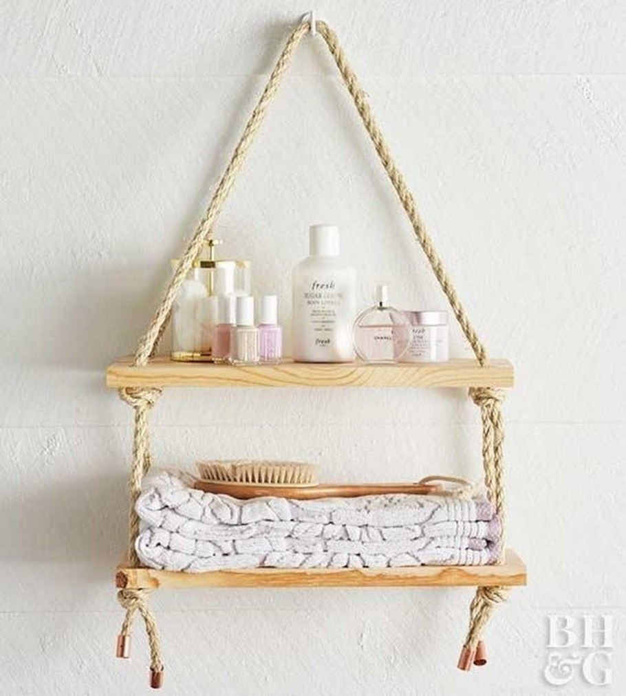 Полки из каната и дерева