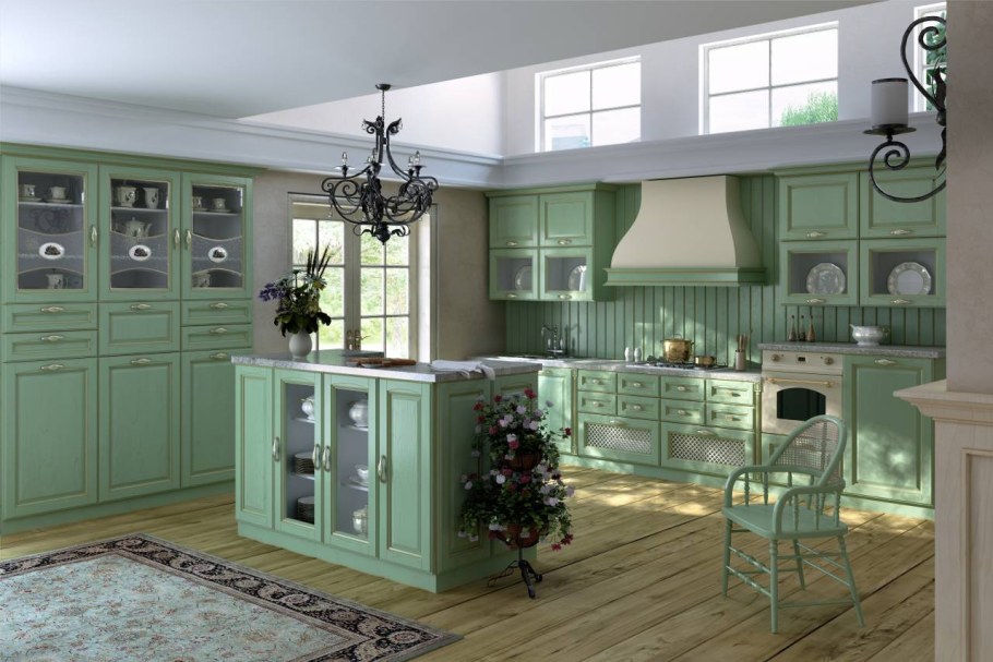 Кухня Прованс зеленая Лорен