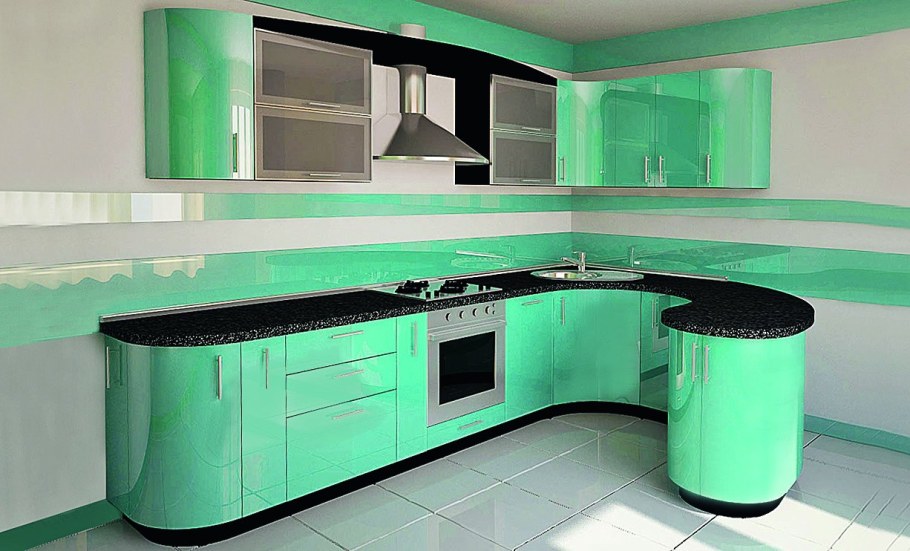 Кухня Аквамарин МДФ эмаль