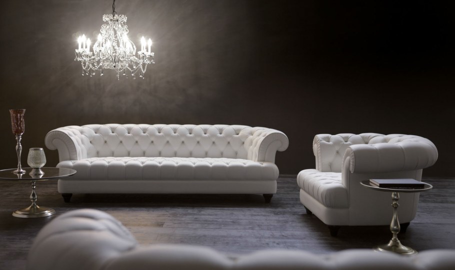 Белый диван арт деко