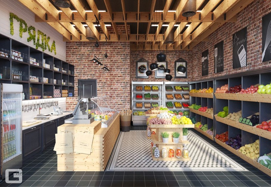 Интерьер продуктового магазина