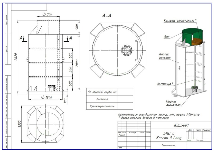 Кессон Титан п 1200 чертеж