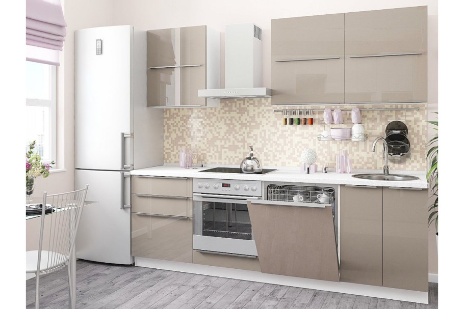 Кухня ваниль мокко глянец