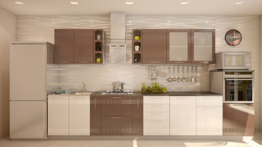 Кухня ваниль мокко глянец