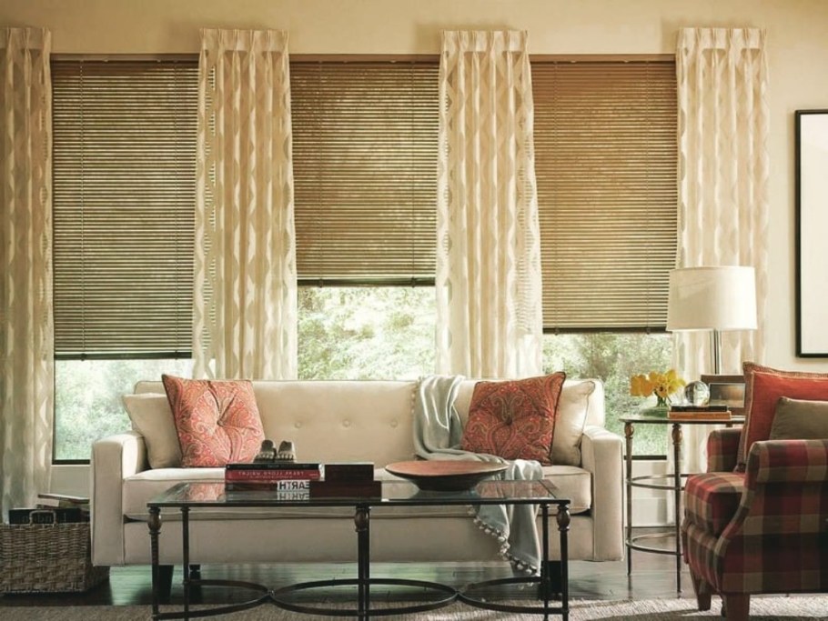 Рулонные шторы в гостиной