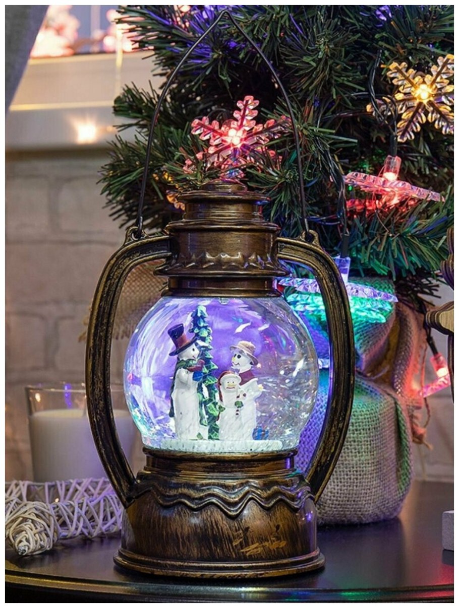 Декоративный фонарь Снеговики Neon-Night