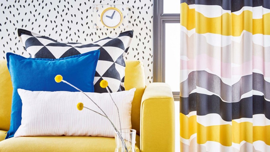 Желтые шторы икеа