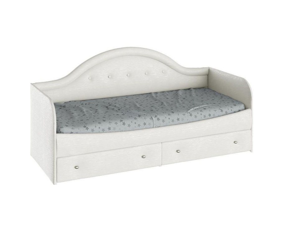 Кровать «Адель» с мягкой спинкой Тип 1 (крем)