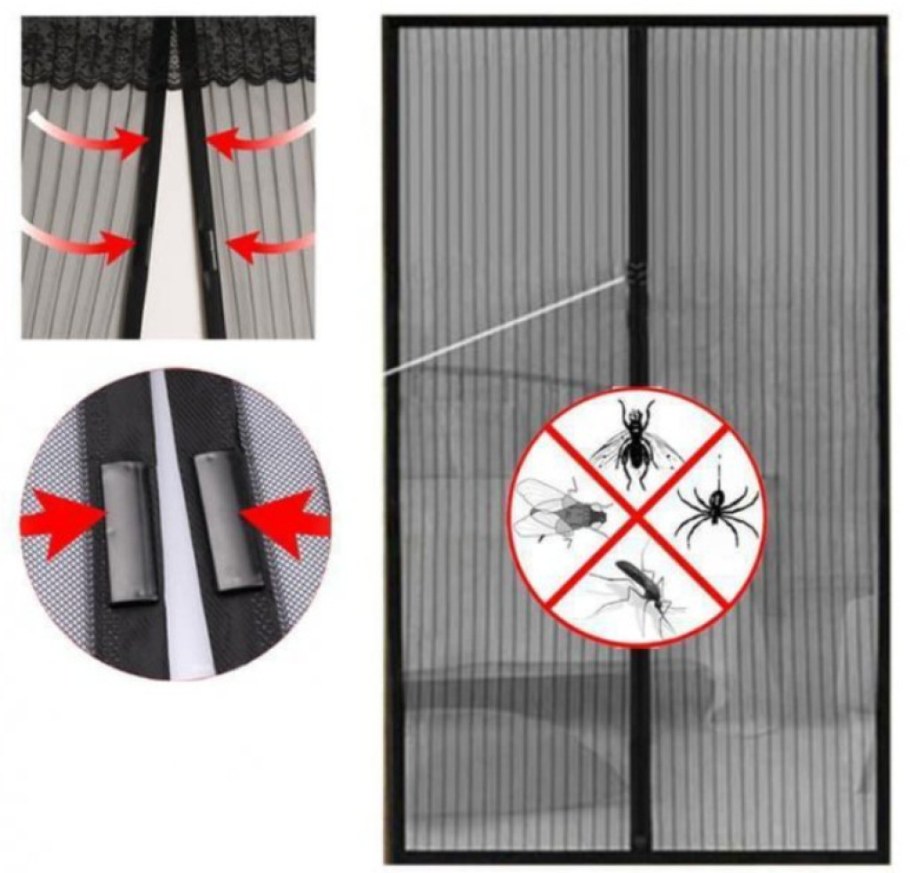 Антимоскитная магнитная шторка Magic Mesh черный