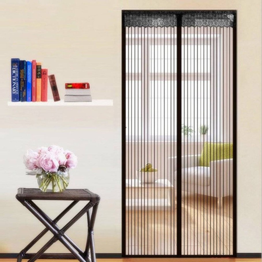 Сетка москитная nadzor, для дверей на магнитах, с крепежом, черная, 95х200 см