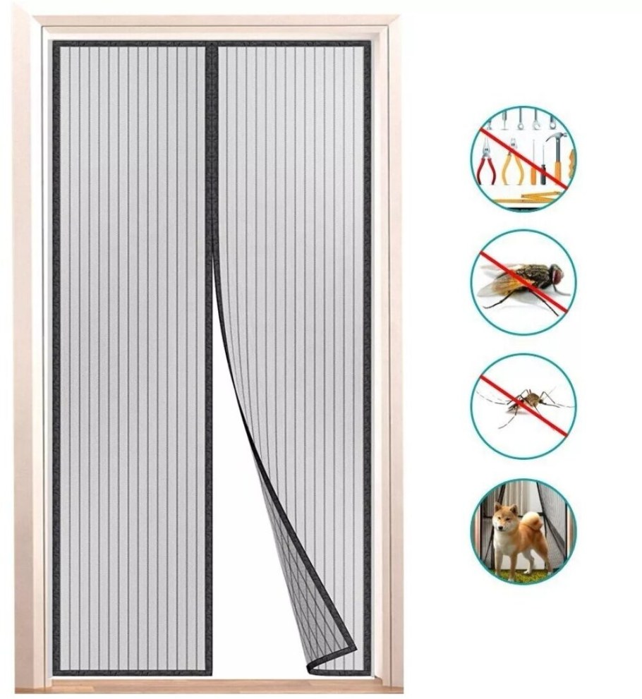 Сетка от комаров на дверь магнитная комар анти 210*100 св/серая