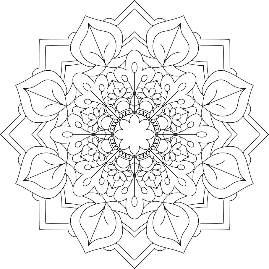 Мандала листья