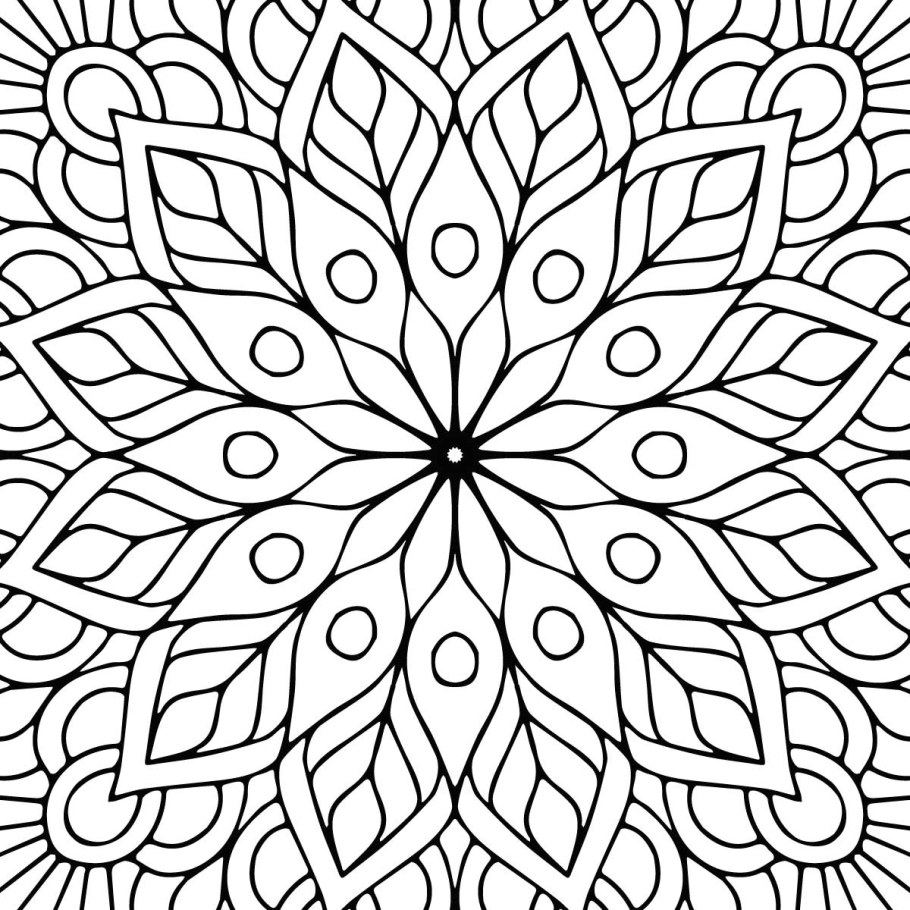 Квадратные мандалы для раскрашивания