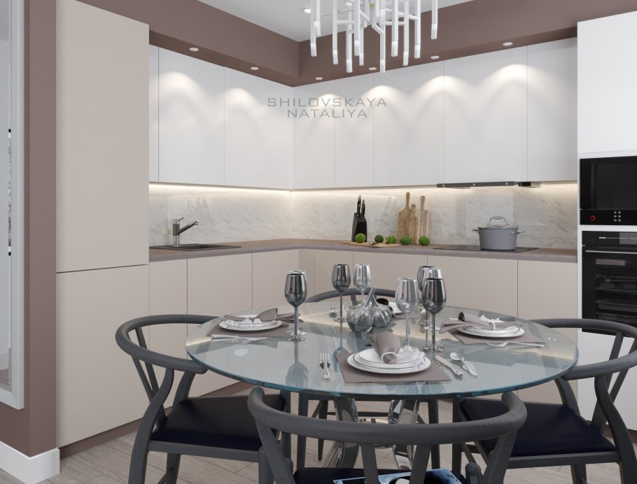 Кухня в оттенках капучино