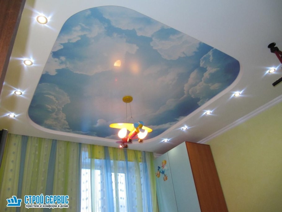 Двухуровневый потолок в детскую