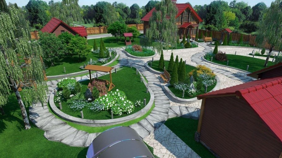 Озеленение двора