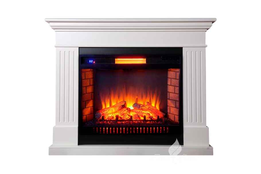 Каминокомплект Inter Flame Nord / Норд ( цвет белый) с очагом Antares 31 LEDFX Quartz