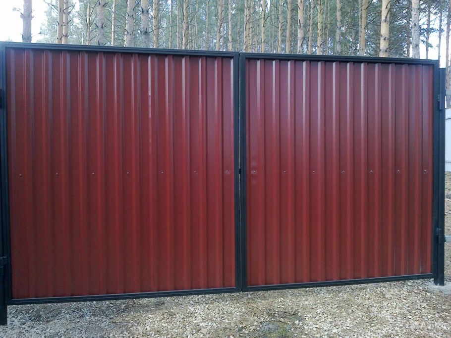 Ворота из профильной трубы с40 40х20 с калиткой
