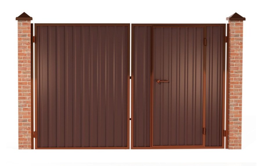 Ворота распашные с калиткой 2000*2200мм