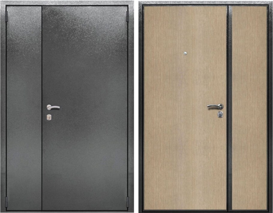 Двери тамбурные двустворчатые металлические