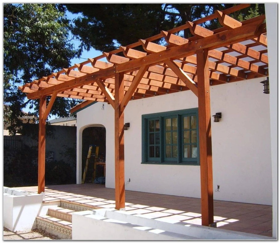 Односкатный деревянный навес 4х11м