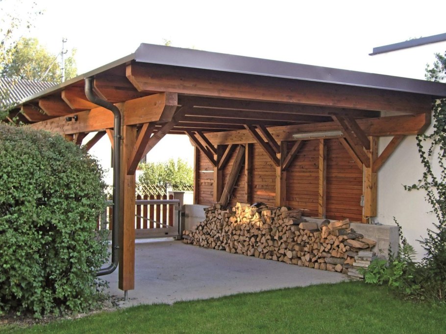 Навес деревянный односкатный 2х2