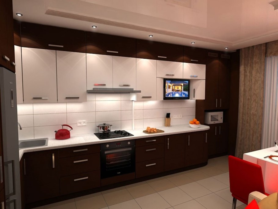 Кухня в шоколадных тонах