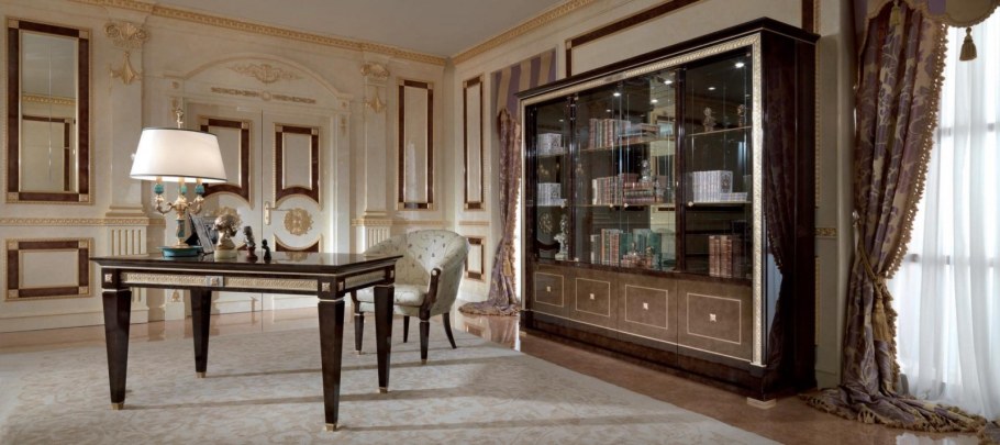 Дизайн все завешано картинами кабинет классика