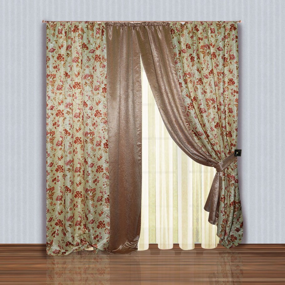 Шторы из двух тканей