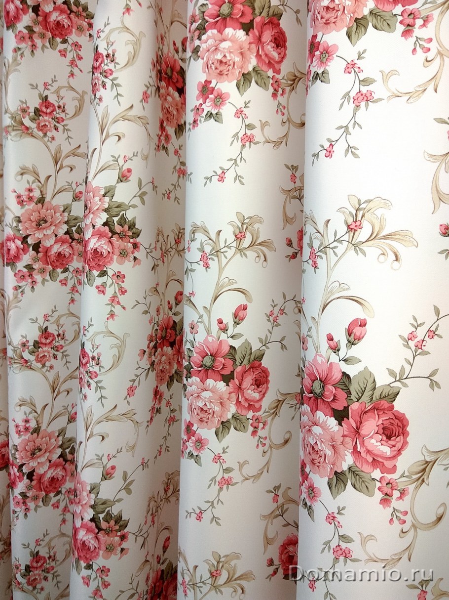 Ткань для штор с розами