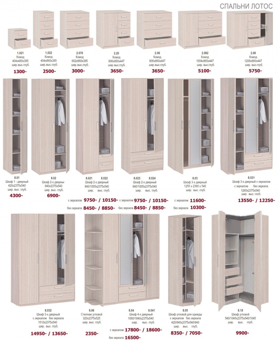 Спальня Лотос Боровичи мебель