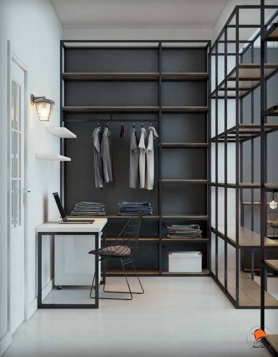 Гардеробные в стиле лофт