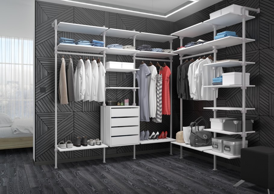 Стеллажная гардеробная аристо