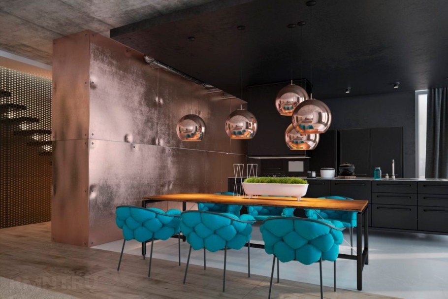 Металл в интерьере лофт