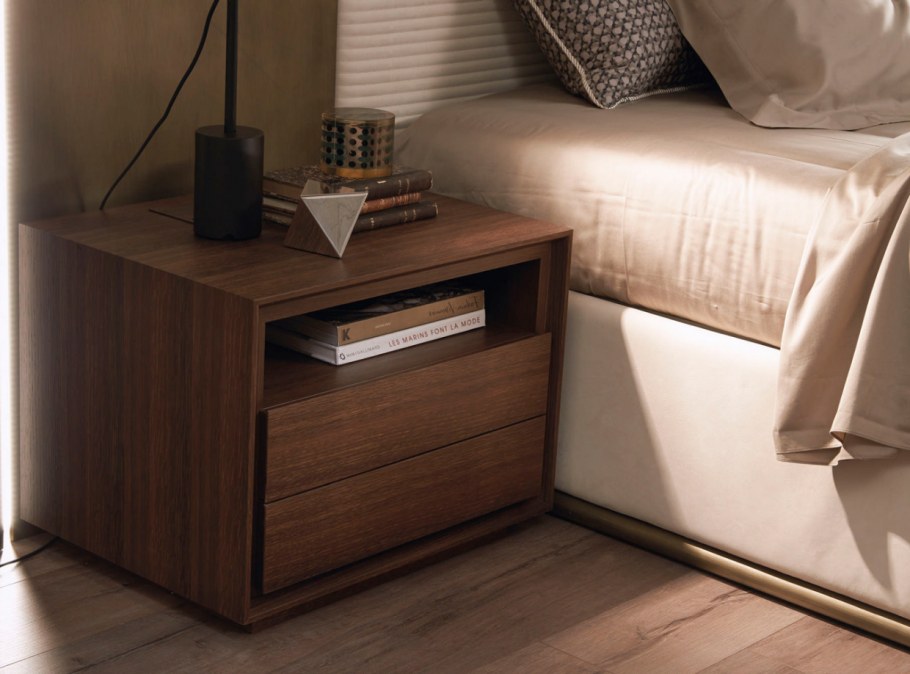 Прикроватная тумба Baxter Plisse - burnished Brass, Black-Stained