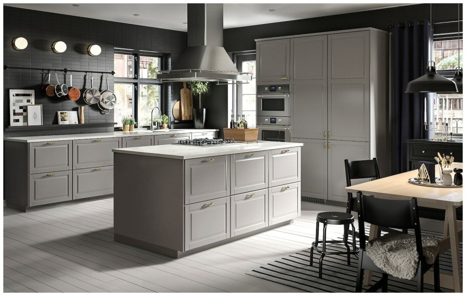 Кухня икеа Будбин серая