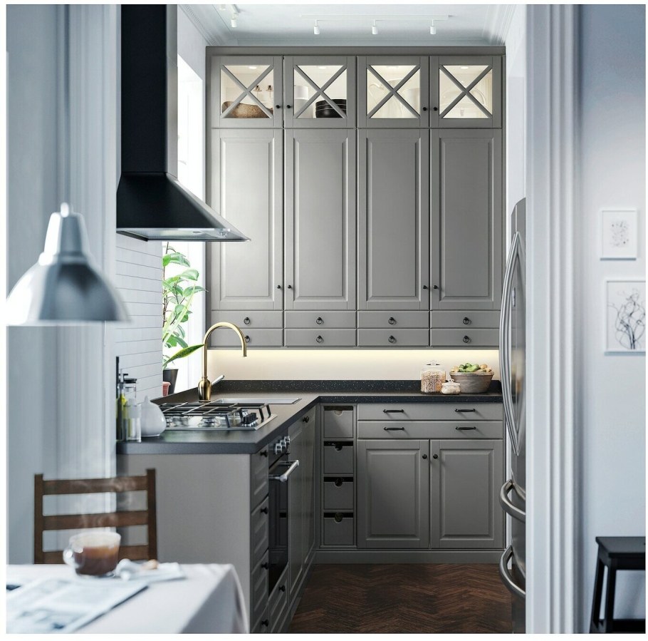 Кухня икеа Будбин серая