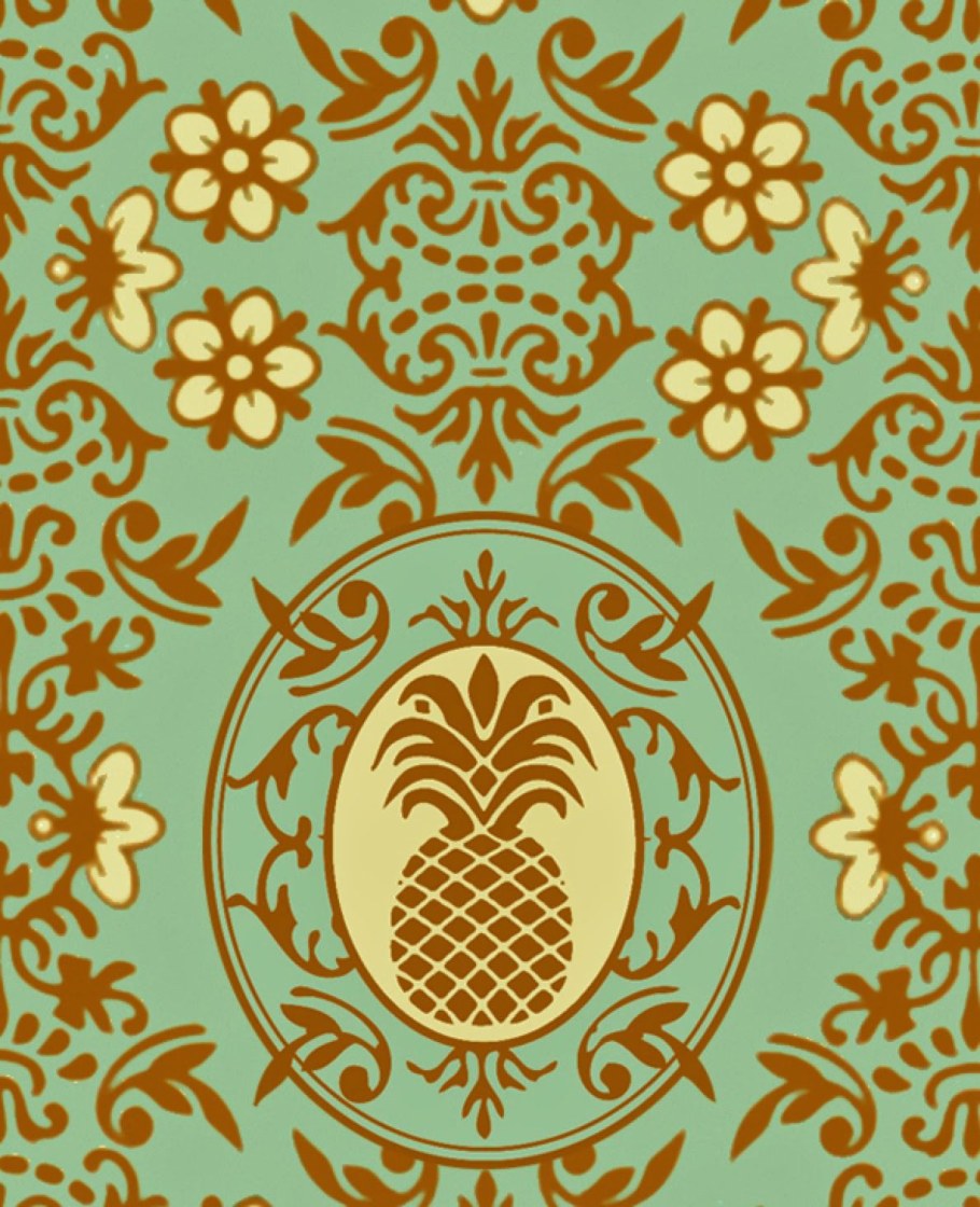 Настенные обои с ананасами